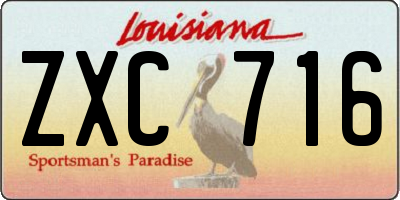 LA license plate ZXC716