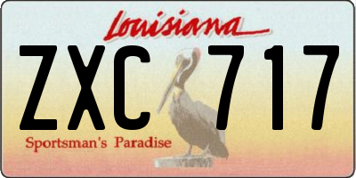 LA license plate ZXC717