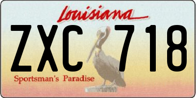 LA license plate ZXC718