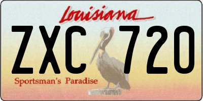 LA license plate ZXC720