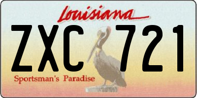 LA license plate ZXC721