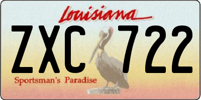 LA license plate ZXC722