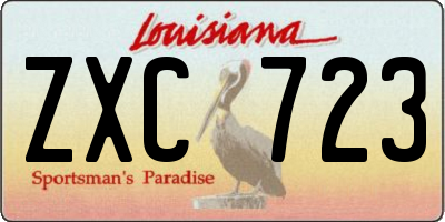 LA license plate ZXC723