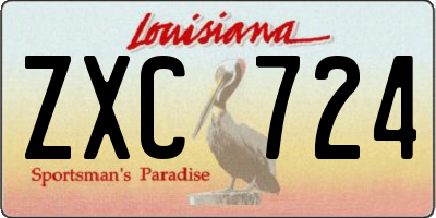 LA license plate ZXC724