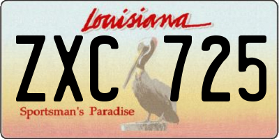 LA license plate ZXC725