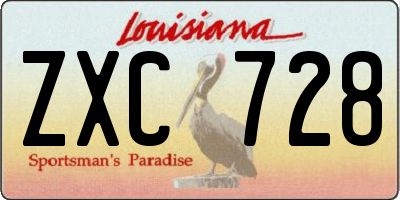 LA license plate ZXC728