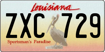 LA license plate ZXC729