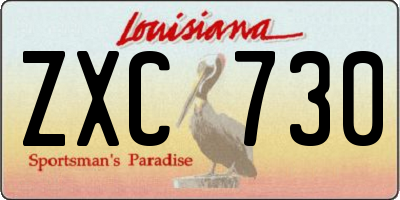 LA license plate ZXC730