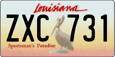 LA license plate ZXC731