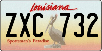 LA license plate ZXC732