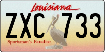 LA license plate ZXC733