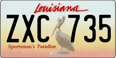 LA license plate ZXC735