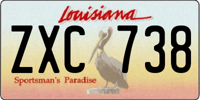 LA license plate ZXC738
