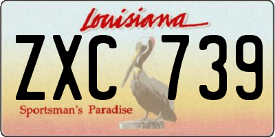 LA license plate ZXC739