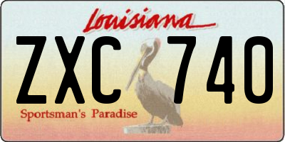 LA license plate ZXC740