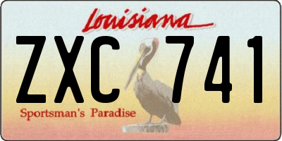 LA license plate ZXC741