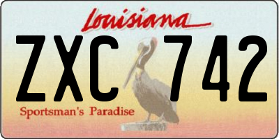 LA license plate ZXC742