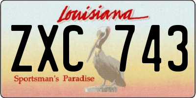 LA license plate ZXC743