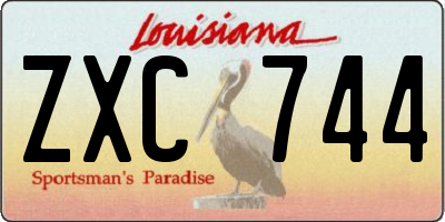 LA license plate ZXC744