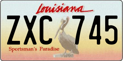 LA license plate ZXC745