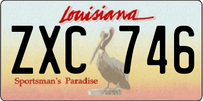 LA license plate ZXC746