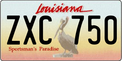 LA license plate ZXC750