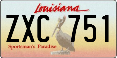 LA license plate ZXC751