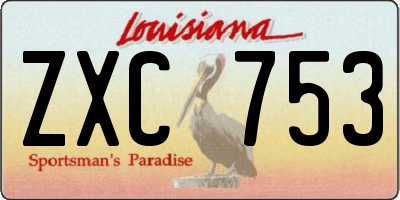 LA license plate ZXC753