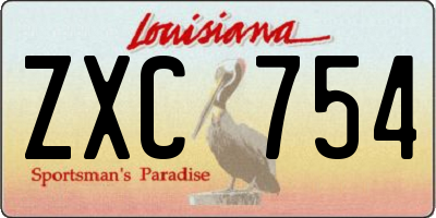 LA license plate ZXC754