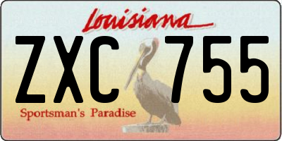 LA license plate ZXC755