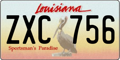 LA license plate ZXC756