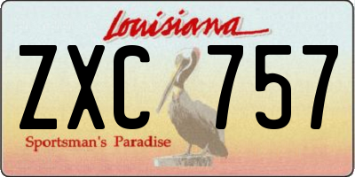 LA license plate ZXC757