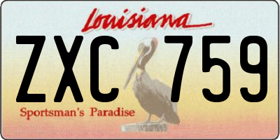 LA license plate ZXC759