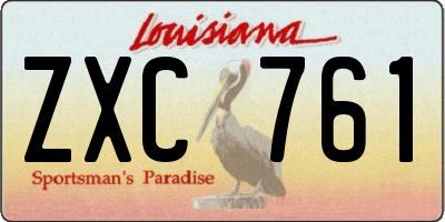 LA license plate ZXC761