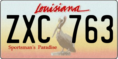 LA license plate ZXC763