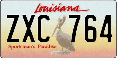 LA license plate ZXC764