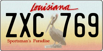 LA license plate ZXC769