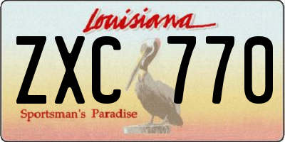 LA license plate ZXC770