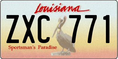 LA license plate ZXC771