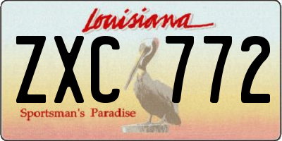 LA license plate ZXC772