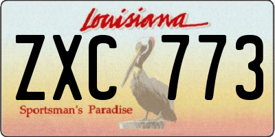 LA license plate ZXC773