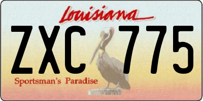 LA license plate ZXC775