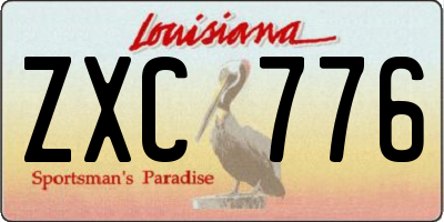 LA license plate ZXC776