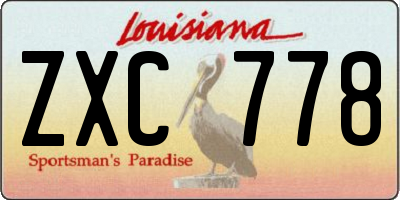 LA license plate ZXC778