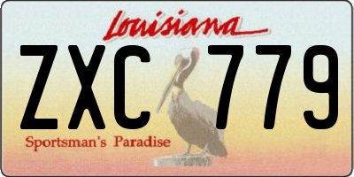 LA license plate ZXC779