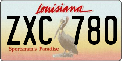 LA license plate ZXC780