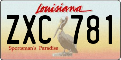 LA license plate ZXC781