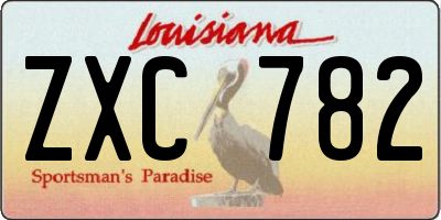 LA license plate ZXC782