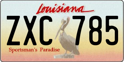 LA license plate ZXC785