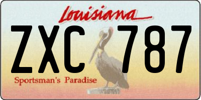 LA license plate ZXC787